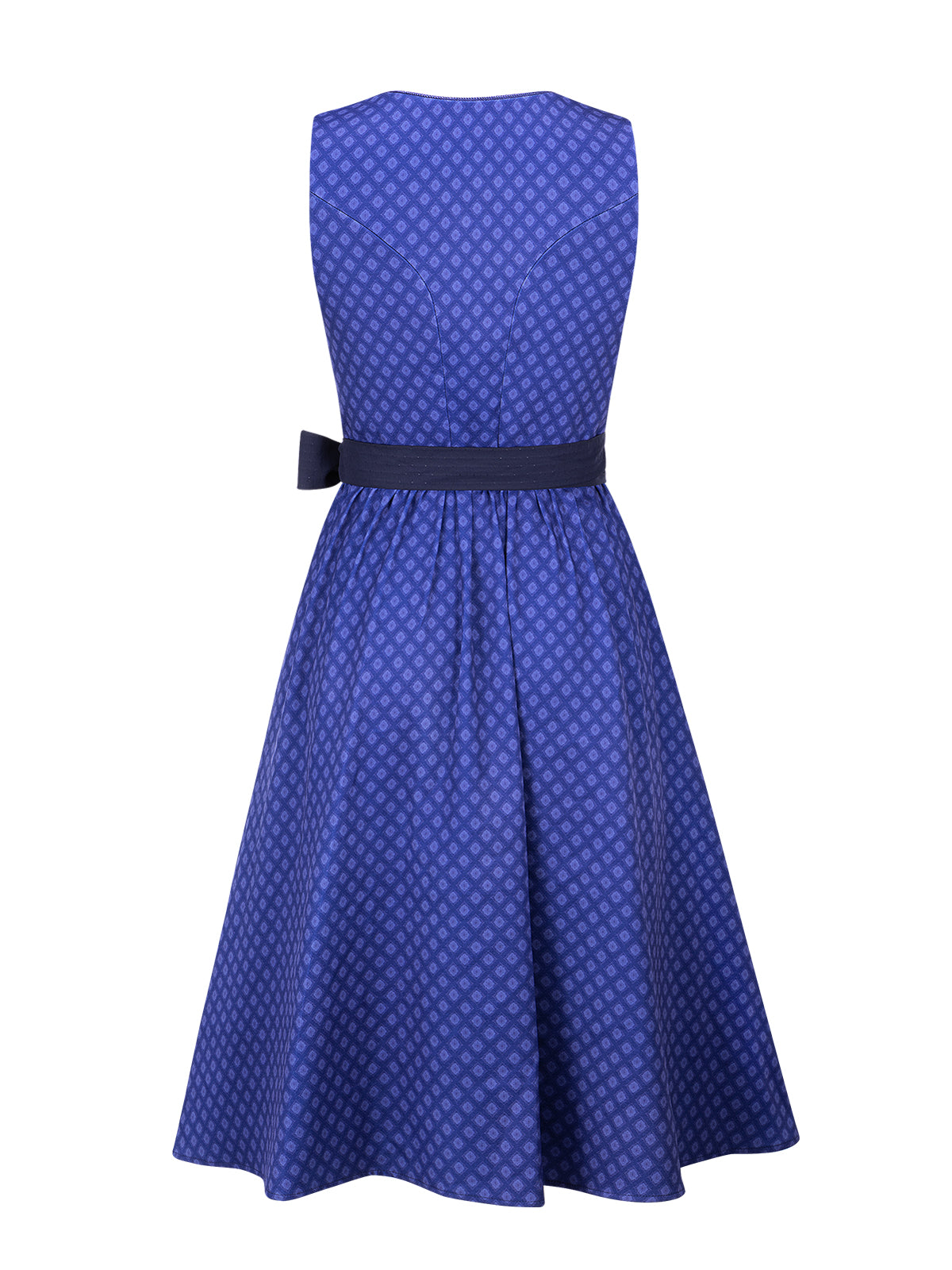 Damen Blau Knöpfen Geometrische Muster Dirndl Daniela